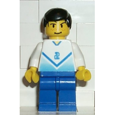 soc081 Soccer Player White-Blue Team with shirt 2 